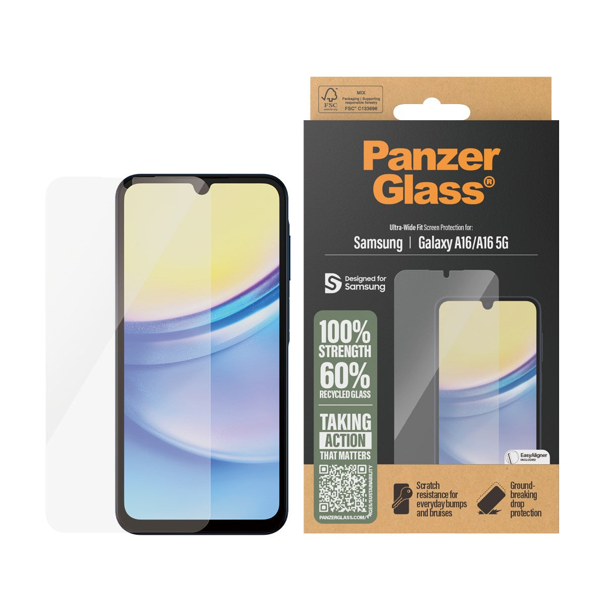 PanzerGlass® Displayschutz Samsung Galaxy A16 | A16 5G | Ultra-Wide Fit